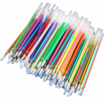 100 бр. 1,0 мм комплект блестящи писалки Флаш многоцветни пълнители за гел химикалки Сменяема сърцевина Направи си сам Изкуство, писане, рисуване, графити, химикалки