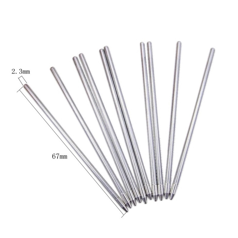 30 buc/lot 67 mm rezerve de bile metalice, tije înlocuibile de 0,5 mm pentru pix multicolor, rechizite de scris pentru birou, școală
