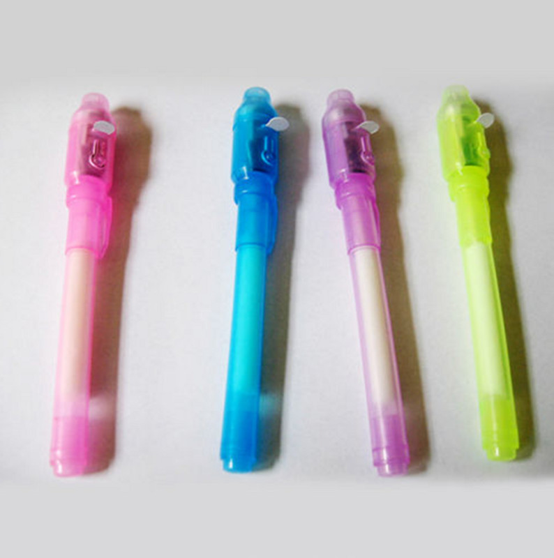 5 vnt. šviečiantis šviesus rašiklio magiškas žymeklis 2 viename UV juodos šviesos kombinuotas piešimas nematomo rašalo šnipinėjimo rašiklis, mokomasis žaislai vaikams