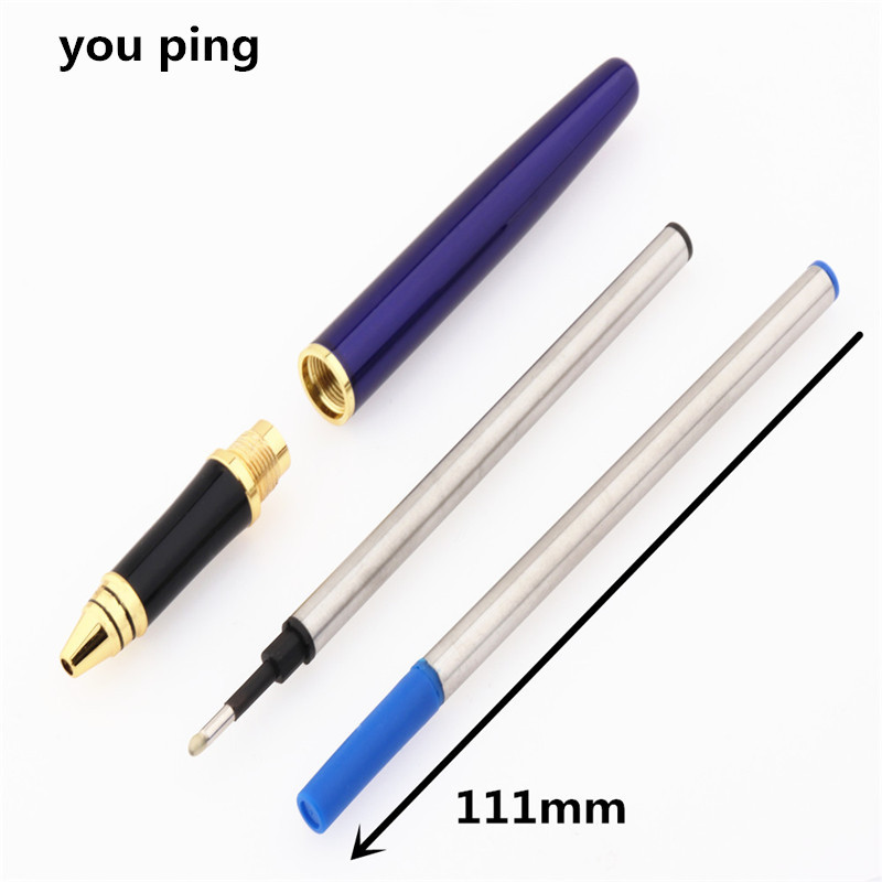 Dimensiune de înaltă calitate, 111 mm, albastru, negru, rezerve de cerneală, stilou roller, 0,5 mm, penit, scris, papetărie de birou