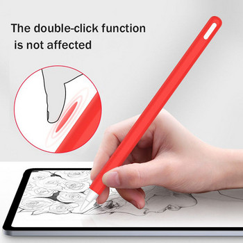 Πολύχρωμη θήκη από μαλακή σιλικόνη Προστατευτικό κάλυμμα μανικιού Αντιπτωτικό για Apple Pencil 2ο iPad Pro Tablet Pens Touch με 2 μανίκια μύτης