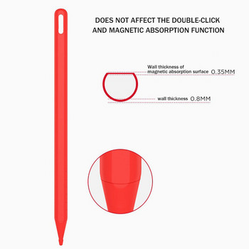 Цветен мек силиконов калъф Защитен калъф против падане за Apple Pencil 2nd iPad Pro Tablet Touch Pens с 2 ръкави