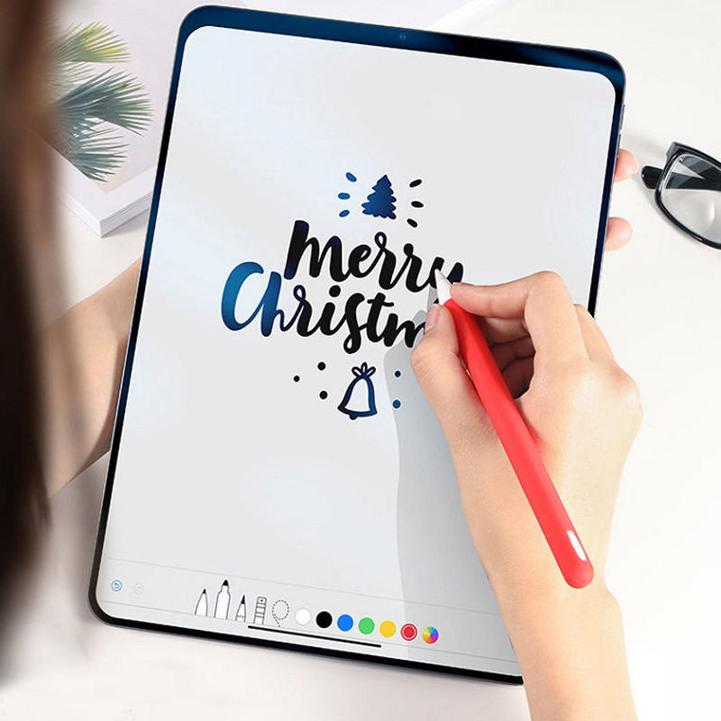 Raznobojna mekana silikonska futrola Zaštitna navlaka protiv pada za Apple Pencil 2. iPad Pro Tablet Touch Pens s 2 rukava s vrhom