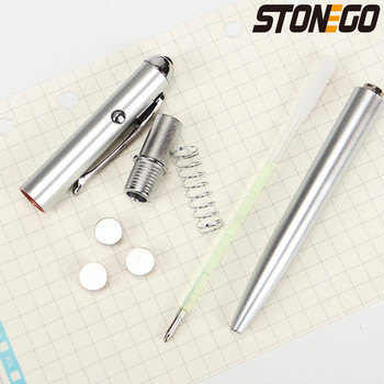 STONEGO Invisible Ink Pen Novelty Πλαστικό Υλικό Στυλό Ballpoint με Uv Light Magic Secret Ballpoint