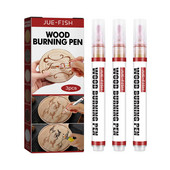 3gab Koka degšanas pildspalva DIY Wood Craft Project Glezniecības pildspalva ar smalku galu Ķīmiskā apdeguma marķiera pildspalva pirogrāfijas koka apdeguma pildspalvas slānis