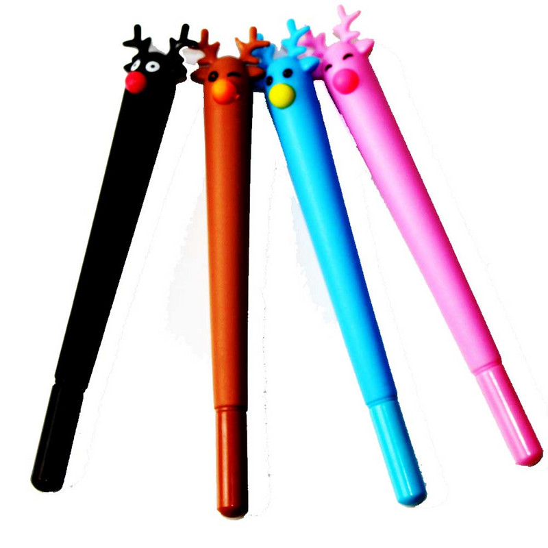 Creative Kawaii, la prețuri accesibile, pixuri cu gel pentru căprioare, pentru învățare, reumplerea stiloului de Crăciun Olk, articole de papetărie pentru școală, scriere de cadou