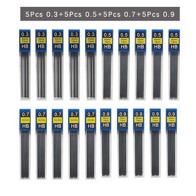 20 ks/sada Náhradné tuhy do mechanických ceruziek 0,3 mm 0,5 mm 0,7 mm 0,9 mm Umelecké kreslenie Automatické ceruzky Vymeniteľné náplne Roztomilé písacie potreby