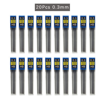 20 ks/sada Náhradné tuhy do mechanických ceruziek 0,3 mm 0,5 mm 0,7 mm 0,9 mm Umelecké kreslenie Automatické ceruzky Vymeniteľné náplne Roztomilé písacie potreby