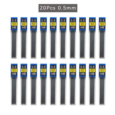 20 ks/sada Náhradné tuhy do mechanických ceruziek 0,3 mm 0,5 mm 0,7 mm 0,9 mm Umelecké kreslenie Automatické ceruzky Vymeniteľné náplne Roztomilé písacie potreby