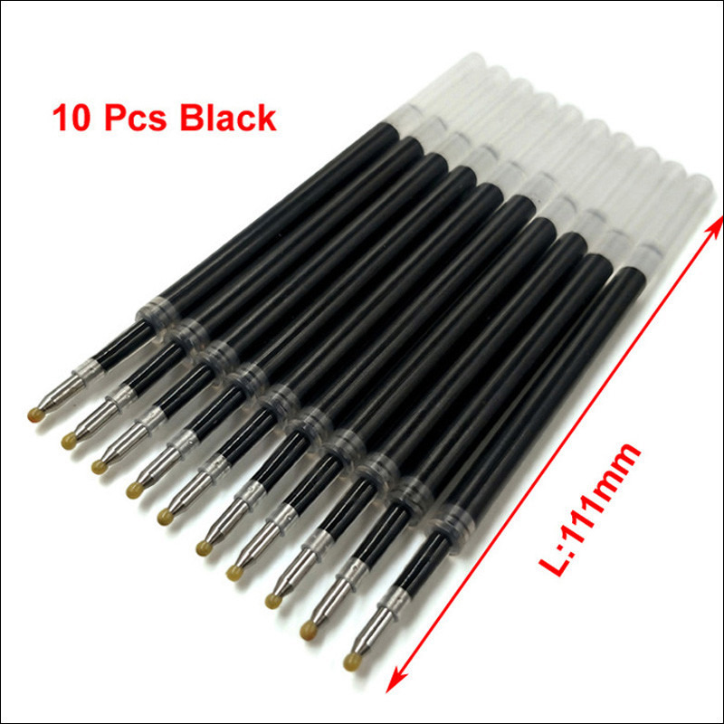 10 τμχ/παρτίδα Χοντρή ράβδος Ανταλλακτικά Gel στυλό 0,5mm μαύρο μπλε κόκκινο ανταλλακτικό μελάνι Ουδέτερο μεσαίο ρολό στυλό αναπλήρωσης Μήκος μύτης 110mm