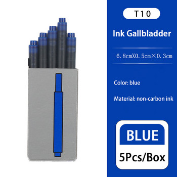 Μπλε T10 Μίας χρήσης Στυλό Μελάνι 5 τεμ./Κουτί για στυλό LAMY Lingmei Μη άνθρακα Αντικατάσταση Ανταλλακτικών Αποστολή