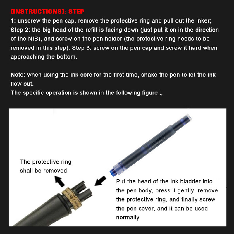 Cerneală albastră T10 pentru stilou fontanic de unică folosință 5 buc/cutie pentru stilou LAMY Lingmei, fără carbon