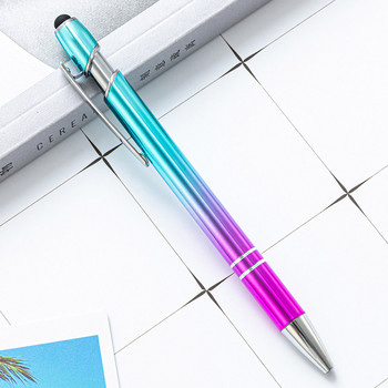 Луксозна химикалка с градиентен цвят на сензорен екран с двойно предназначение Метална химикалка Химикалки за офис Училищни канцеларски материали