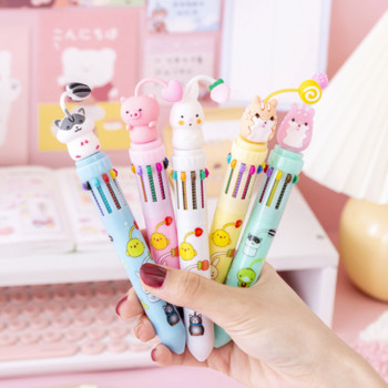 Симпатичен заек хамстер 10 цвята буци Химикалка Kawaii Rollerball Pen Училищни офис консумативи Подарък Канцеларски материали Papelaria Escolar