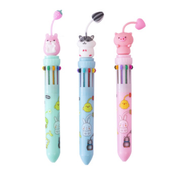 Χαριτωμένο κουνέλι χάμστερ 10 χρωμάτων Χοντρό στυλό Kawaii στυλό Rollerball Σχολικό Προμήθειες γραφείου Δώρο Χαρτικά Papelaria Escolar
