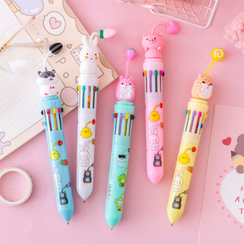 Симпатичен заек хамстер 10 цвята буци Химикалка Kawaii Rollerball Pen Училищни офис консумативи Подарък Канцеларски материали Papelaria Escolar