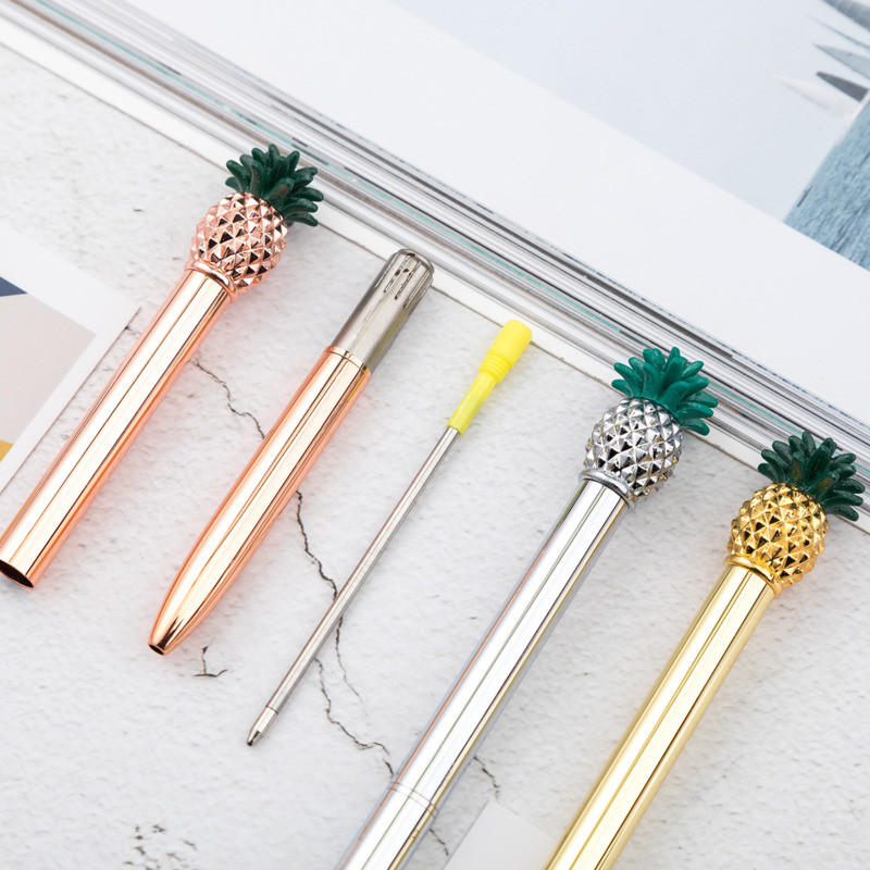 Lytwtwova slatka metalna kemijska olovka s ananasom od 3 komada Zanimljiva kemijska olovka Školski pribor Školski uredski pribor