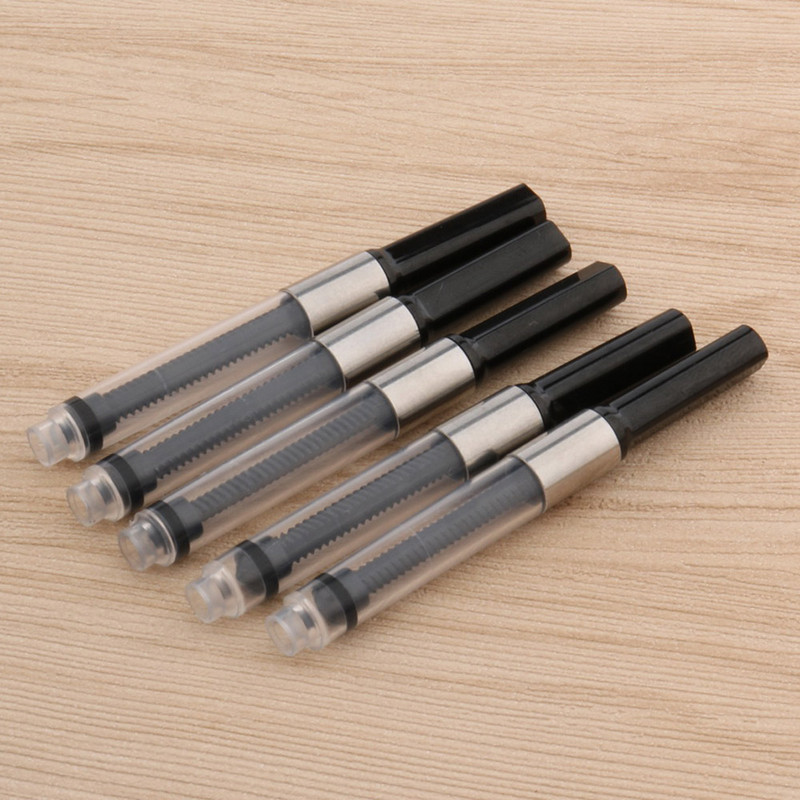 5Pc visokokvalitetni crni uredski pretvarač za punjenje tinte od 2,6 mm metalnog nalivpera
