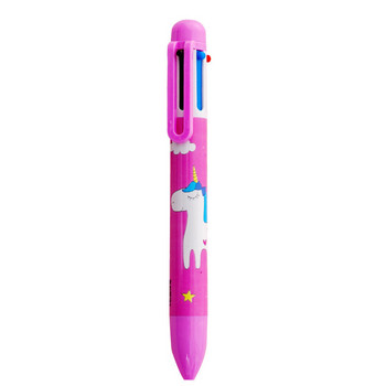 6 части Lytwtw\'s Stationery Училищни пособия 6 цветни еднорог химикалки Многоцветна химикалка Многофункционална офисна креативна детска писалка