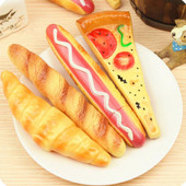 4 komada Lytwtw's Cute Kawaii Pizza Hot Dog Hljeb Uredski pribor Kreativna kemijska olovka Uredski školski pribor Novost Smiješno Lijepo
