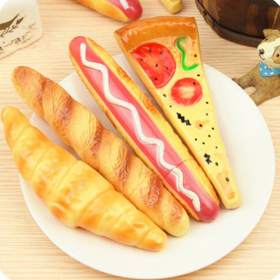 4 части Lytwtw`s Cute Kawaii Pizza Hot Dog Bread Канцеларски материали Креативна химикалка Офис Училищни пособия Новост Смешно Прекрасно