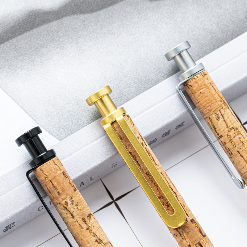 Στυλό 3 τεμαχίων Lytwtw's Press Ballpoint Wood Grain Metal Σχολικά είδη γραφείου Στυλό υψηλής ποιότητας