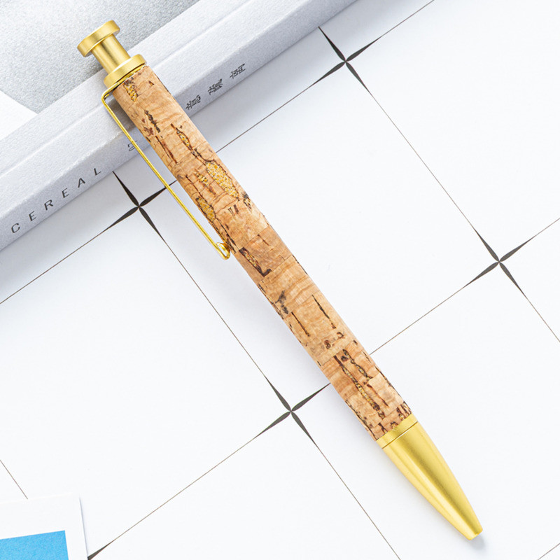 Στυλό 3 τεμαχίων Lytwtw's Press Ballpoint Wood Grain Metal Σχολικά είδη γραφείου Στυλό υψηλής ποιότητας