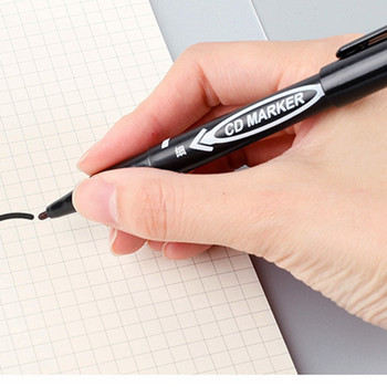 CD/DVD Перманентни маркери с двоен връх Черни маркери Перманентна писалка с маркери с боя Водоустойчиви черни химикалки