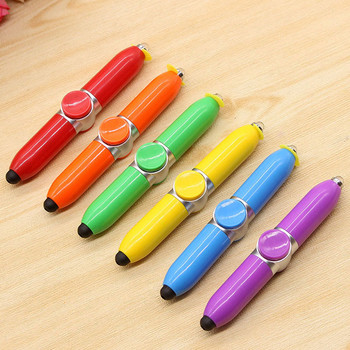 Флаш Fingertip Gyro Pen, писалка със сензорен екран, LED светлинна химикалка, забавна въртяща се игрална писалка, детски химикалки за писане