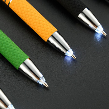 3-в-1 Мултифункционална метална химикалка с LED светлина Измерване Техническа линийка Отвертка Сензорен екран Стилус Либел