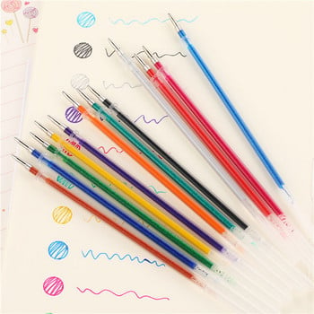 12/24/36/48 Πολύχρωμο Ballpoint Gel Pen Highlighter Refill Colorful Shining Pens For School Chancellory Gel στυλό Σετ 04116