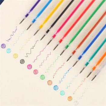 12/24/36/48 Πολύχρωμο Ballpoint Gel Pen Highlighter Refill Colorful Shining Pens For School Chancellory Gel στυλό Σετ 04116