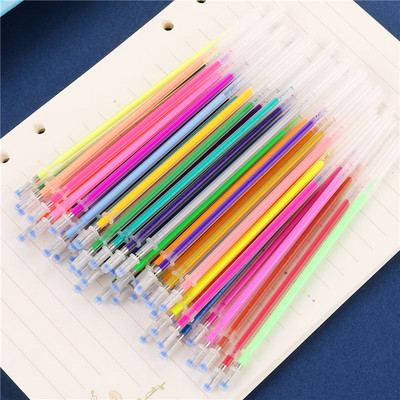 12/24/36/48 Πολύχρωμο Ballpoint Gel Pen Highlighter Refill Colorful Shining Pens For School Chancellory Gel στυλό Σετ 04116
