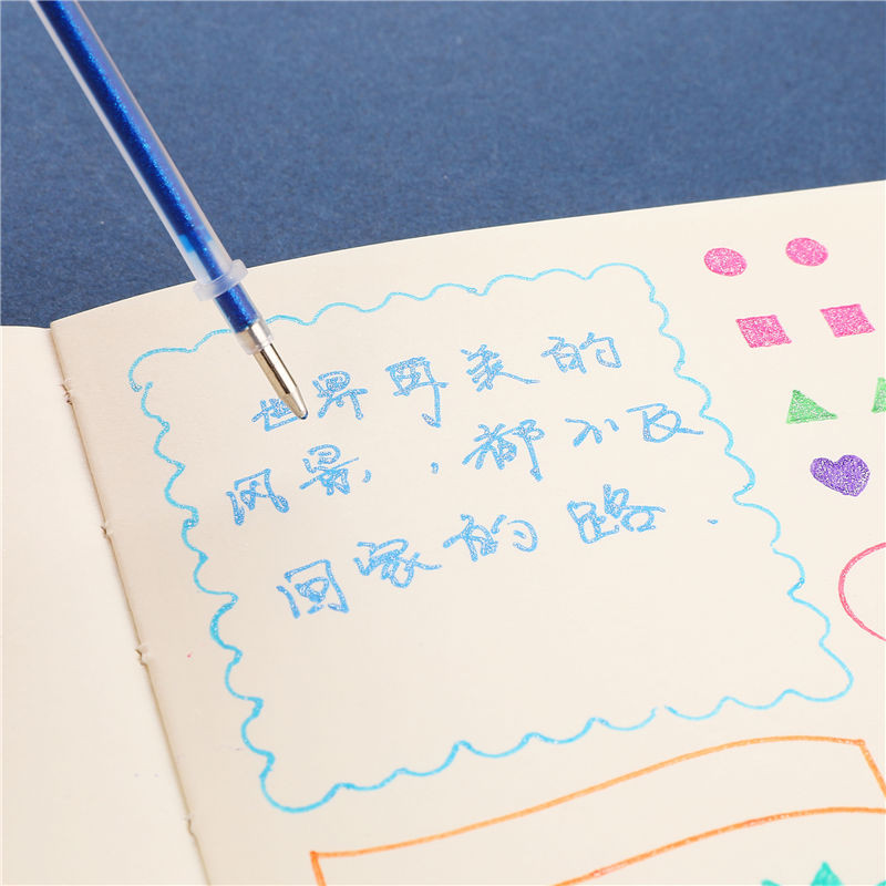 12/24/36/48 Πολύχρωμο Ballpoint Gel Pen Highlighter Refill Colorful Shining Pens For School Chancellory Gel στυλό Σετ 04116