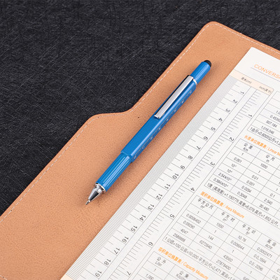 Stilo multifuncțional, șurubelniță riglă, instrument pentru nivel cu spirit, stylus, papetărie școlară, rechizite de birou, pix cu bilă de 0,7 mm