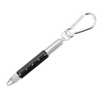Химикалки с въртящи се правила 6 в 1 Инструмент за сензорен екран Многофункционална химикалка Метална химикалка Отвертка Шестоъгълен карабинер Химикалка с малък мащаб