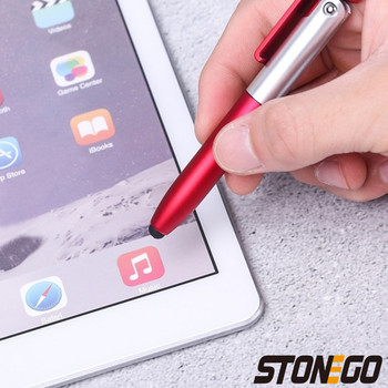 STONEGO Мултифункционална 4-в-1 Сгъваема писалка с химикалка (Фенерче + поддръжка) за мобилен телефон таблет