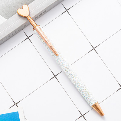 4 piese Lytwtw's Roller Ballpoint Pen Luxury Cute Heart Nunta Rose Gold Metal Papetarie Scoala Rechizite de birou Pixuri rotative