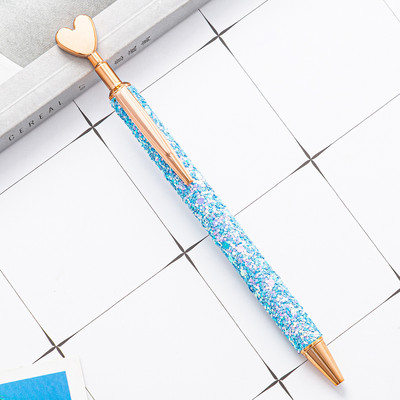 4 piese Lytwtw's Roller Ballpoint Pen Luxury Cute Heart Nunta Rose Gold Metal Papetarie Scoala Rechizite de birou Pixuri rotative