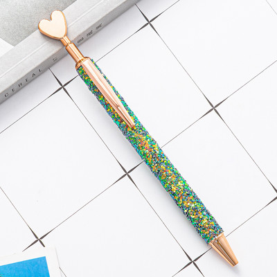 4 piese Lytwtw's Roller Ballpoint Pen Luxury Cute Heart Nunta Rose Gold Metal Papetarie Scoala Rechizite de birou Pixuri rotative