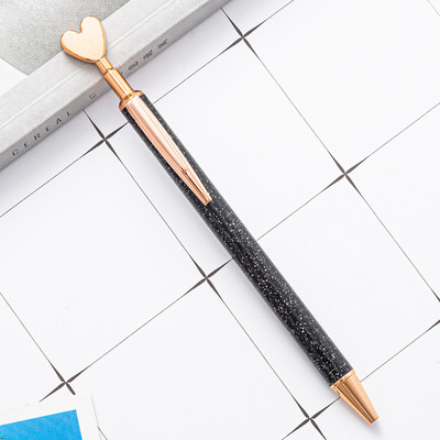 4 piese Lytwtw's Roller Ballpoint Pen Luxury Cute Heart Nunta Rose Gold Metal Papetarie Scoala Rechizite de birou Pixuri rotative