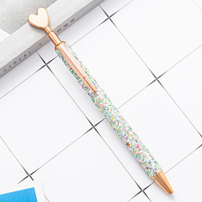 4 piese Lytwtw's Roller Ballpoint Pen Luxury Cute Heart Nunta Rose Gold Metal Papetarie Scoala Rechizite de birou Pixuri rotative