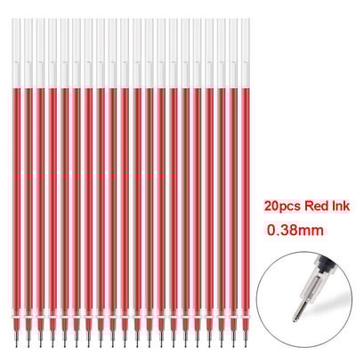 20Pcs/Lot Gel Pen Punjenje Neutralna Pen Kvalitetno Punjenje Crno Plavo Crveno 0,5 mm 0,38 mm Bullet Punjenje Ured i škola