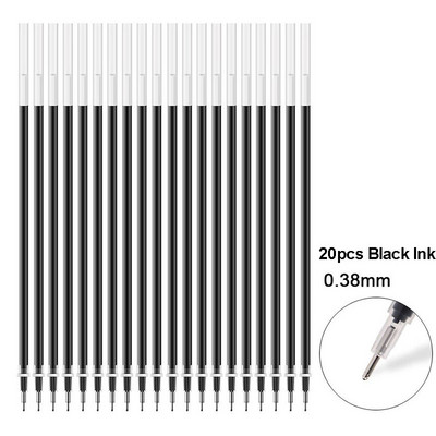 20Pcs/Lot Gel Pen Punjenje Neutralna Pen Kvalitetno Punjenje Crno Plavo Crveno 0,5 mm 0,38 mm Bullet Punjenje Ured i škola