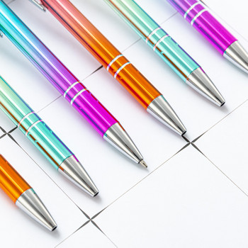 Канцеларски материали от 6 части Lytwtw\'s Office Училищни пособия Градиентна цветна преса Химикалка със сензорен екран Сладки метални химикалки
