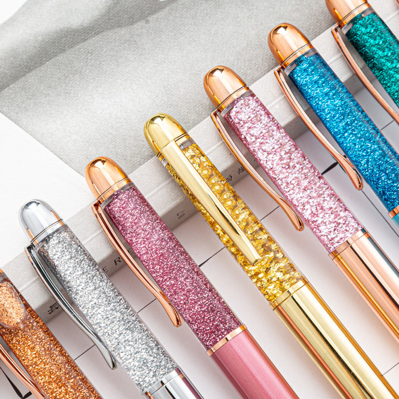 Kemijska olovka od 4 komada Školski pribor Uredski metal Živi pijesak Kristal koji se okreće Luksuzna marka Visokokvalitetna medicinska sestra Rose Gold