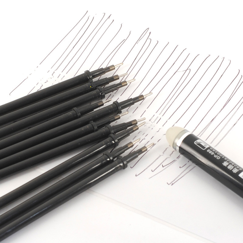 10 ΤΕΜ 0,5 χιλιοστών μπλε μαύρο μελάνι Gel στυλό Erasable Refill Rod Erasable Στυλό Washable School Writing Stationery Gel Ink Pen 12,9cm Μήκος