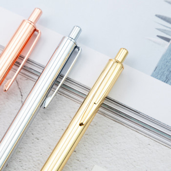 3 части Lytwtw\'s Roller Ballpoint Pen Luxury Cute Wedding Rose Gold Метални канцеларски материали Училищни офис консумативи Висококачествено въртене