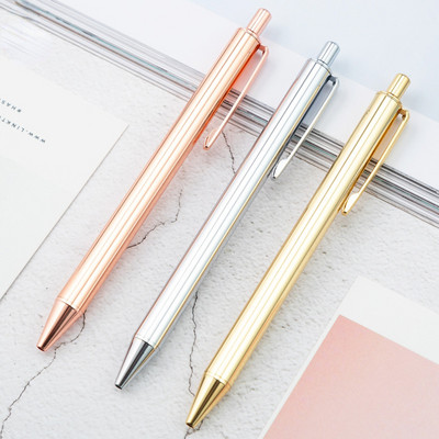 3 части Lytwtw`s Roller Ballpoint Pen Luxury Cute Wedding Rose Gold Метални канцеларски материали Училищни офис консумативи Висококачествено въртене