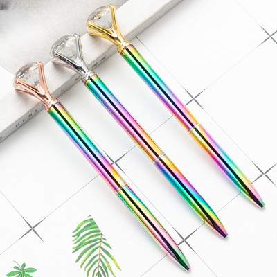 3 komada Lytwtw`s roller školski uredski pribor Wedding Printers Crystal Diamond Gradient Metal Luksuzna vrtljiva kemijska olovka